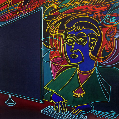 the internet user di Dek, Pittura in vendita su Singulart