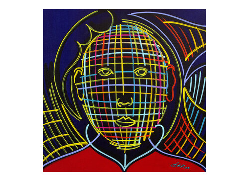 rosto quadriculado von Dek, Druck kaufen auf Singulart