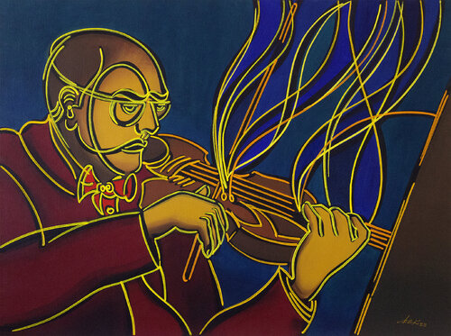 o violinista amarelo van Dek, Schilderij te koop op Singulart