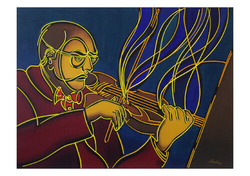 O Violinista Amarelo di Dek, Stampa in vendita su Singulart