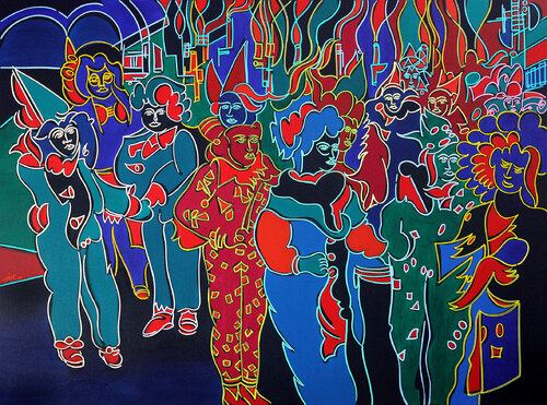 carnival the reds block de Dek, Pintura a la venta en Singulart