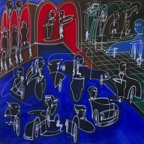 a walk in the mall par Dek, Peinture en vente sur Singulart