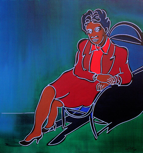 the lady in red von Dek, Malerei kaufen auf Singulart