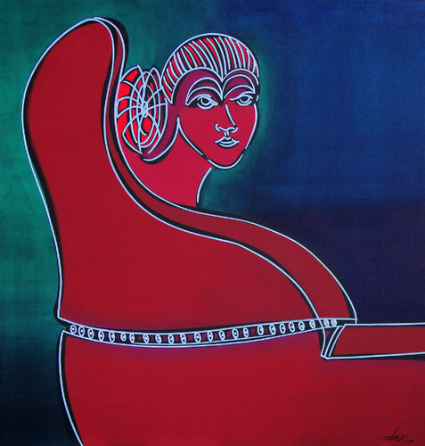 red cape girl von Dek, Malerei kaufen auf Singulart
