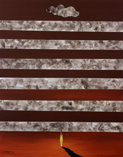 the man and the cloud I par Dek, Peinture en vente sur Singulart