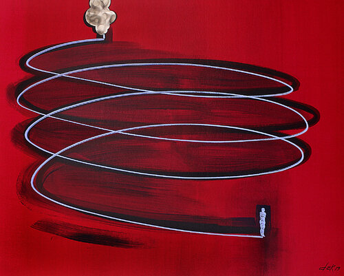 the man and the cloud V by Dek, Painting for Sale on Singulart