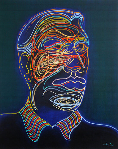 face with earing di Dek, Pittura in vendita su Singulart