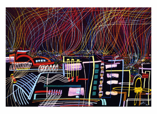 Neon City - Print van Dek, Digitaal te koop op Singulart