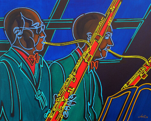 the oboe players van Dek, Schilderij te koop op Singulart