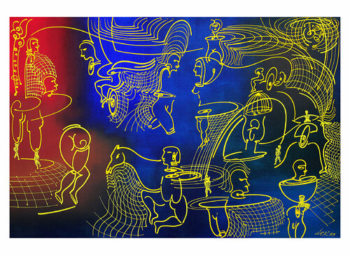 yellow scene di Dek, Digitale in vendita su Singulart