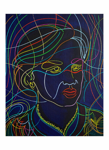 face among lines van Dek, Digitaal te koop op Singulart