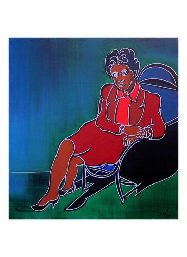 the lady in red van Dek, Digitaal te koop op Singulart