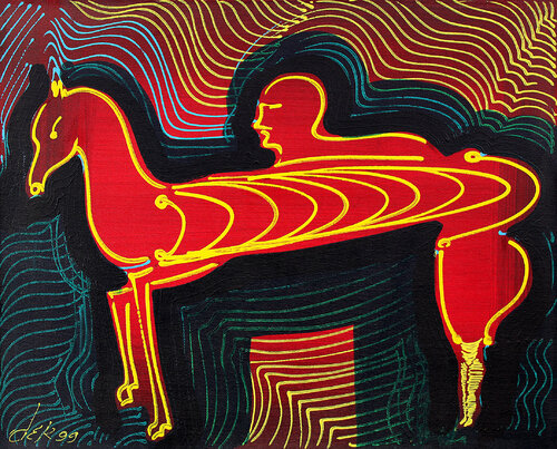 horse in the shade van Dek, Schilderij te koop op Singulart