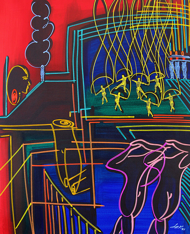 figures on stage II Dek