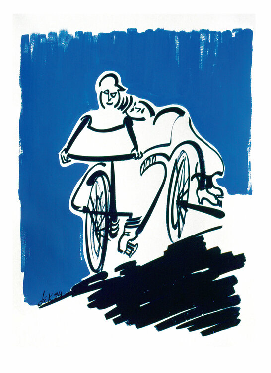 couple on bicycle Dek