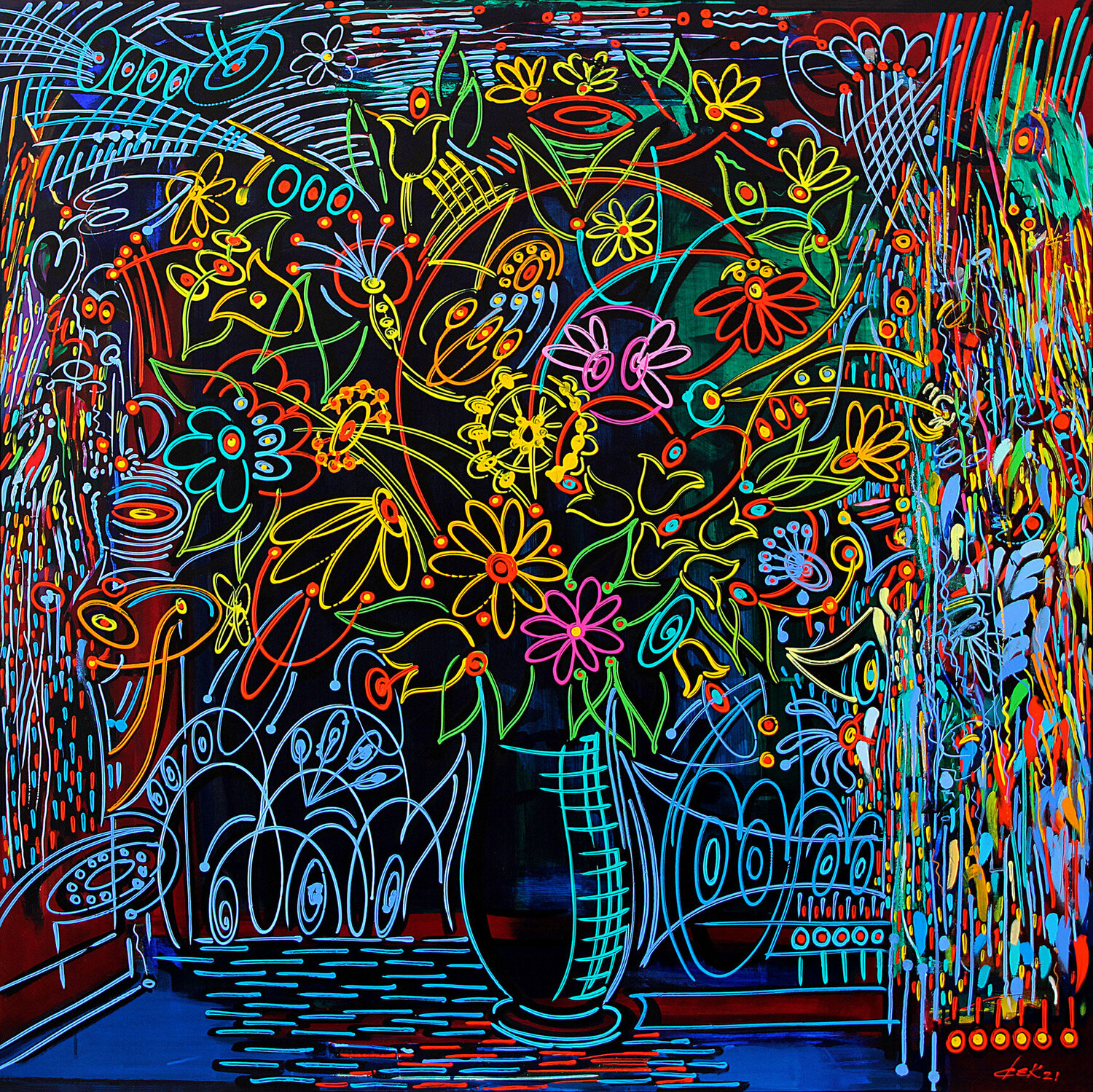 the big colored vase Dek