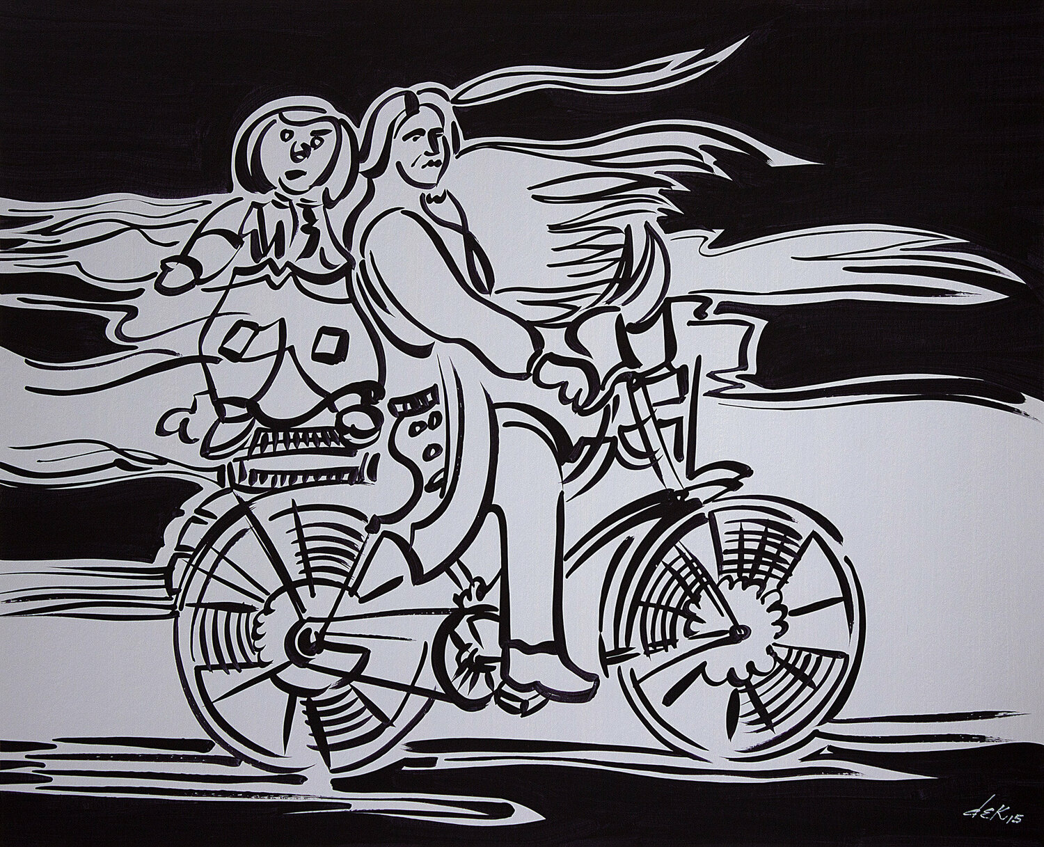 ventriloquist riding a bicycle Dek
