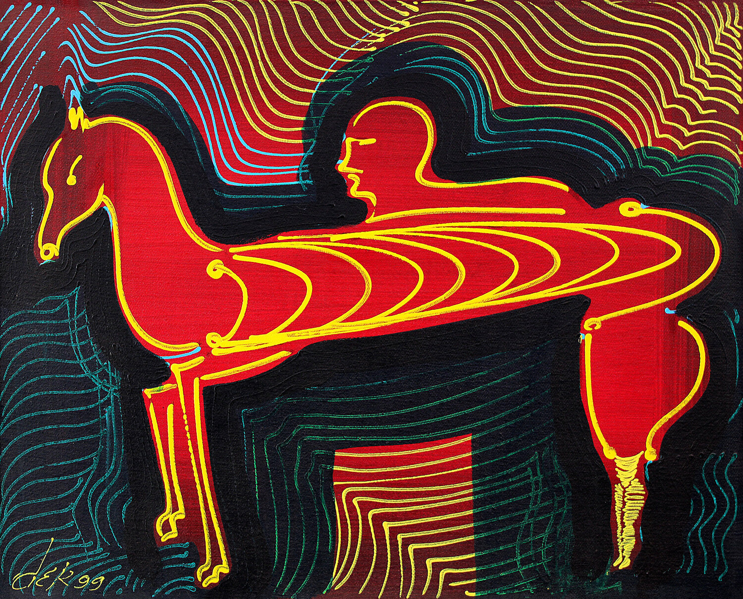 horse in the shade Dek