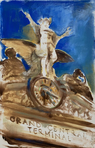 Mercury Above Grand Central van Gregg Chadwick, Werk op papier te koop op Singulart