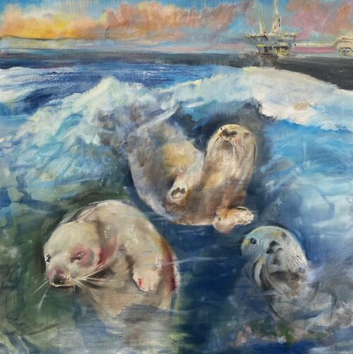 Ocean, Otters, Oil von Gregg Chadwick, Malerei kaufen auf Singulart