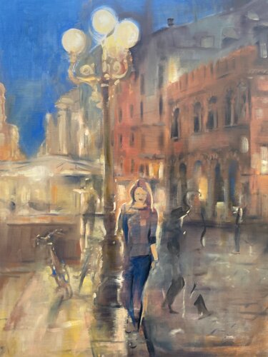 The Blue Hour - Verona (Il Ciclista) by Gregg Chadwick, Painting for Sale on Singulart