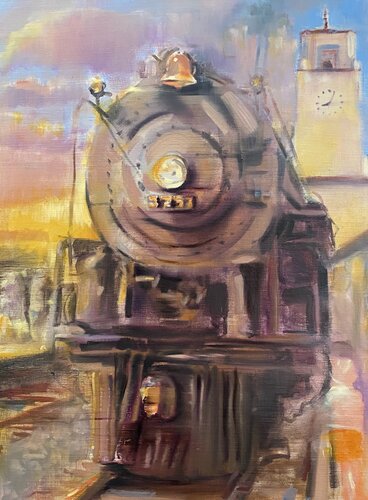 Rumble, Whistle, and Smoke (Santa Fe 3751) van Gregg Chadwick, Schilderij te koop op Singulart
