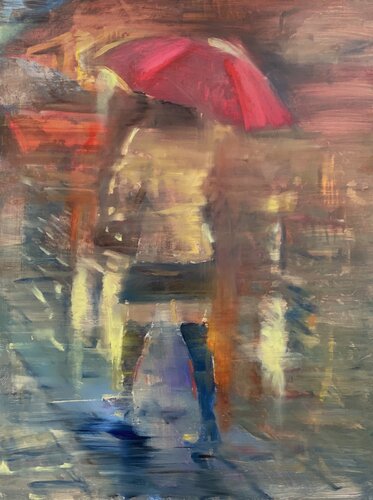 Cherry Blossom Rain - Kyoto van Gregg Chadwick, Schilderij te koop op Singulart