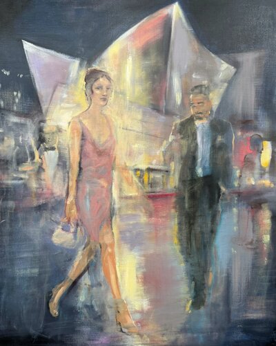 The Silver Hour (Disney Hall) par Gregg Chadwick, Peinture en vente sur Singulart