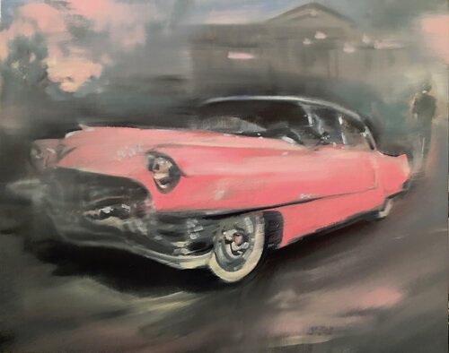 Pink Cadillac (Elvis at Graceland) van Gregg Chadwick, Schilderij te koop op Singulart