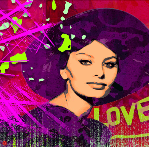 Ikone Sophia Loren van Angelo Makula, Schilderij te koop op Singulart