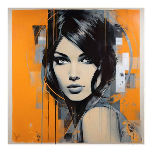 Orange Lady par Angelo Makula, Peinture en vente sur Singulart