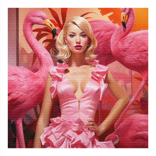 Barbie 2 Flamingoland de Angelo Makula, Pintura a la venta en Singulart