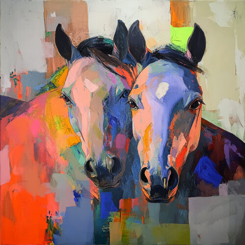 Horses 2024 de Angelo Makula, Pintura a la venta en Singulart