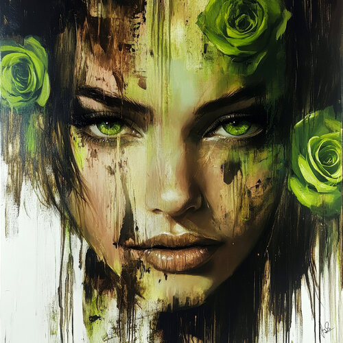 Green Roses von Angelo Makula, Malerei kaufen auf Singulart