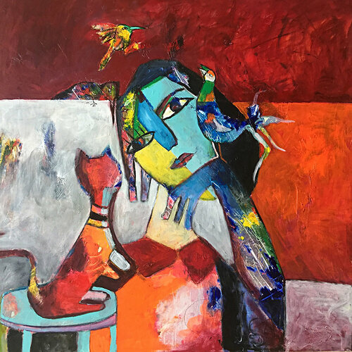 The feather of love. by Shefali Ranthe, Painting for Sale on Singulart