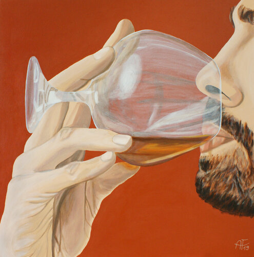 The man with the cognac by Anna Franczuk, Painting for Sale on Singulart