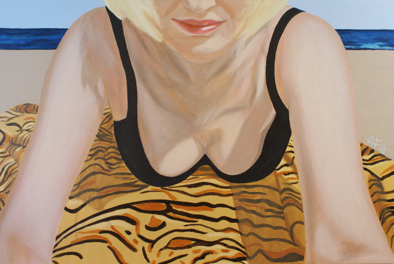 The woman and the see Anna Franczuk Originalgemälde zu verkaufen