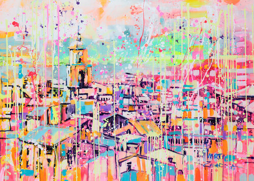 Summer in Saint-Tropez par Marta Zawadzka, Peinture en vente sur Singulart