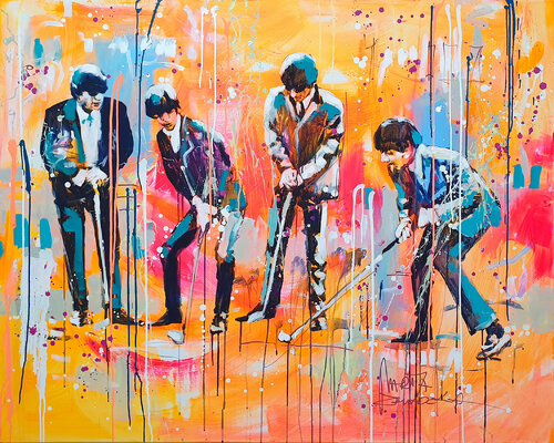 On a golf course di Marta Zawadzka, Pittura in vendita su Singulart