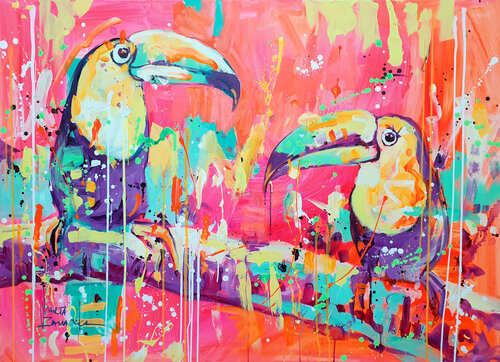 Pink Happiness par Marta Zawadzka, Peinture en vente sur Singulart