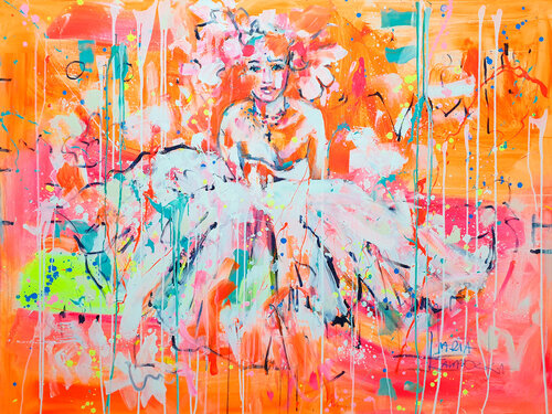 White Peony de Marta Zawadzka, Pintura a la venta en Singulart