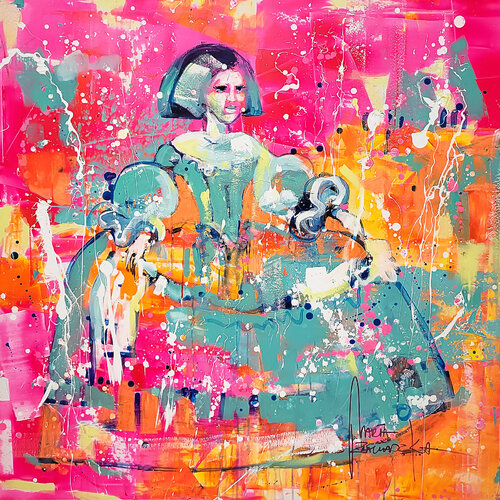 Infanta in Pink van Marta Zawadzka, Schilderij te koop op Singulart