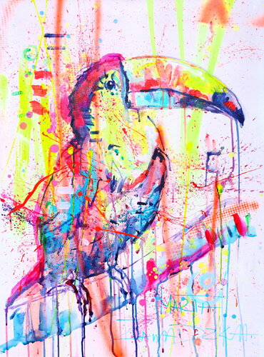 Suprised toucan par Marta Zawadzka, Peinture en vente sur Singulart