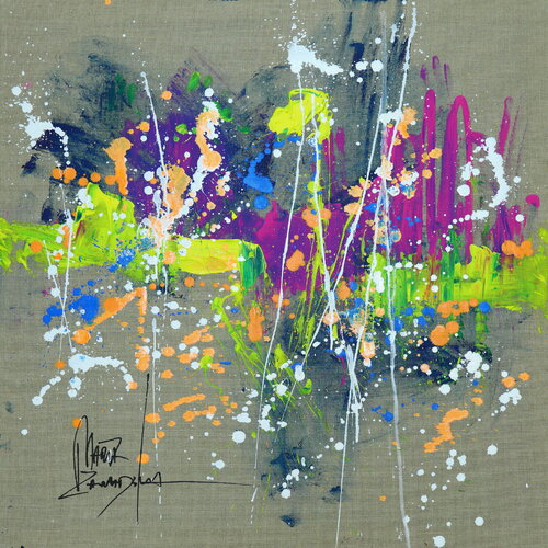 Purple flower par Marta Zawadzka, Peinture en vente sur Singulart