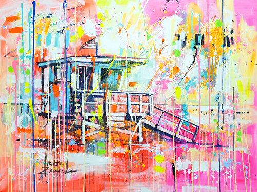 Morning on the beach par Marta Zawadzka, Peinture en vente sur Singulart