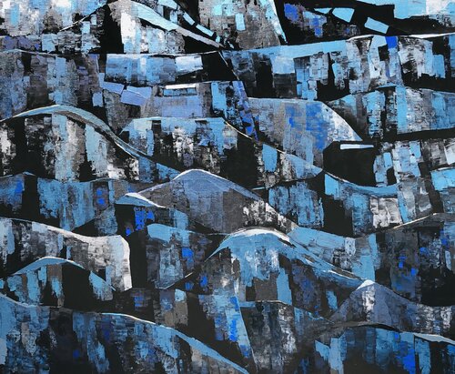 Blue night di Nadine Hardy, Pittura in vendita su Singulart