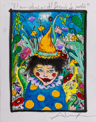 El cumpleaños del Duende de jardín de Alexia López Sosa, Obra en papel a la venta en Singulart