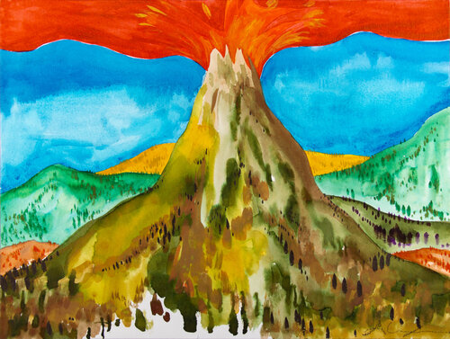 Erupción del Volcán by Alexia López Sosa, Work on Paper for Sale on Singulart