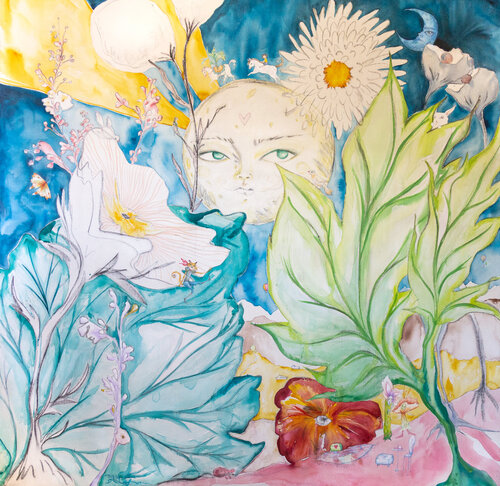 Dos Lunas (Plantasía) de Alexia López Sosa, Pintura a la venta en Singulart