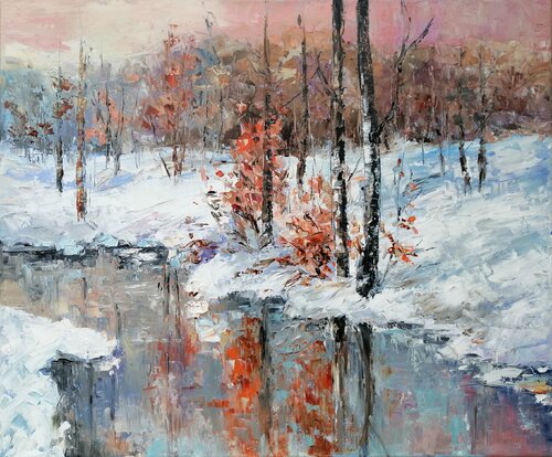 Reflections through the snow van Emilia Milcheva, Schilderij te koop op Singulart